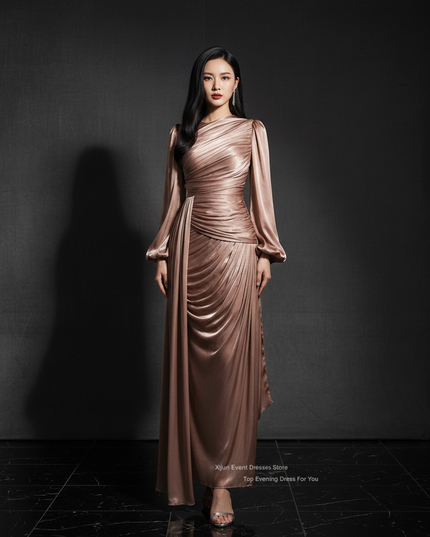 Satin Kleid - Satin Abendkleid lang elegant | Kaftan-Kollektion - Ansicht 1