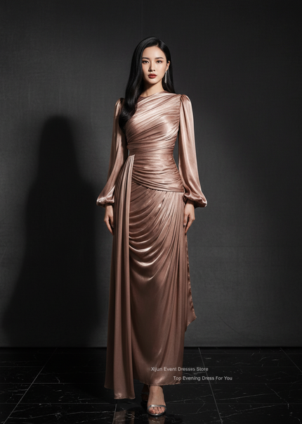 Satin Kleid - Satin Abendkleid lang elegant | Kaftan-Kollektion - Ansicht 1
