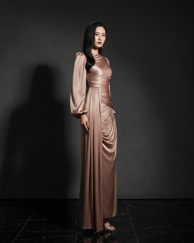 Satin Kleid - Satin Abendkleid lang elegant | Kaftan-Kollektion - Ansicht 3