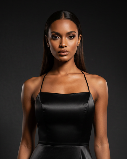 Satin Kleid - Satin Abendkleid Lang Lila - Cowl Neck Satin - Ansicht 4