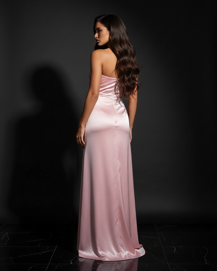 Satin Kleid - Satin Abendkleid traegerlos | Elegant & Festlich - Ansicht 2