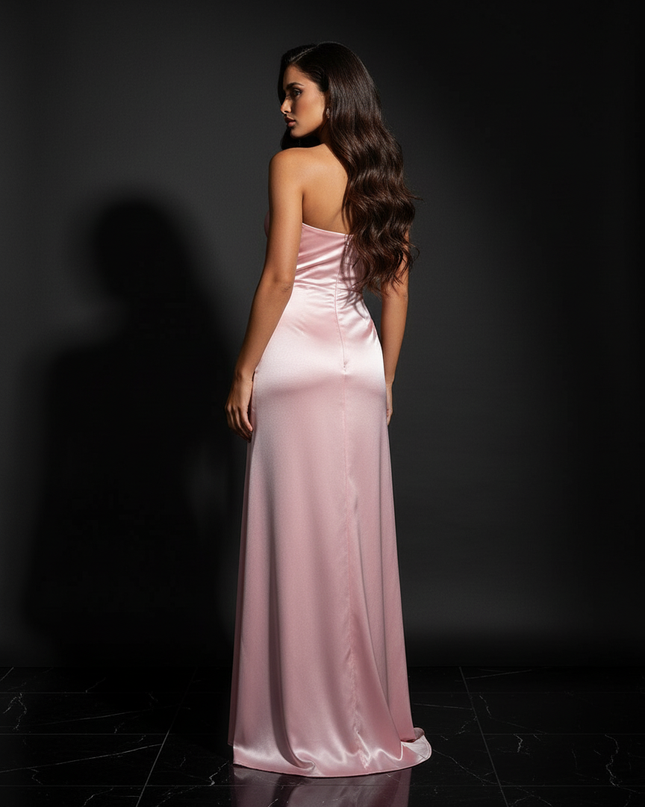 Satin Kleid - Satin Abendkleid traegerlos | Elegant & Festlich - Ansicht 2